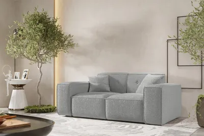 Productafbeelding van Bank Designersofa CESINA, 2-zits, bekleding: stof Ascot Bukla, kleur: grijs