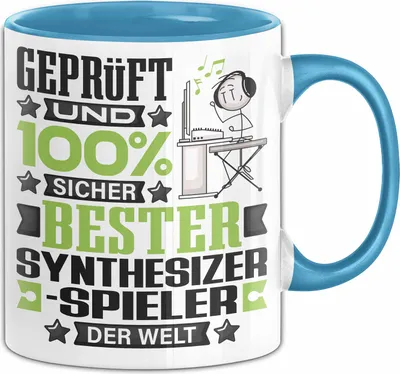 Produktbild von Synthesizer-Spieler Geschenk Lustiger Spruch für Synthesizer-Spieler Geschenkidee Bester Synthesizer-Spieler Der Welt (Blau)