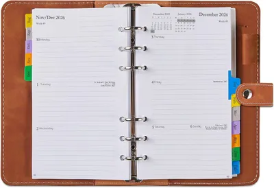 Productafbeelding van Zakagenda A6, ringband, weekplanner, 1 week op 2 pagina's, navulbaar, Polyurethansoftcover, voor werk