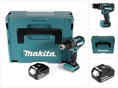 Obrázek produktu pro Makita DHP 485 M1J 18 V Li-Ion akumulátorová příklepová vrtačka v Makpacu + 1 x akumulátor 4,0 Ah - bez nabíječky