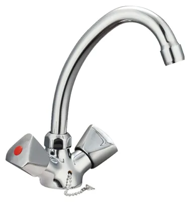 Waschtischarmatur Zweigriff Chrom mit Ablaufgarnitur