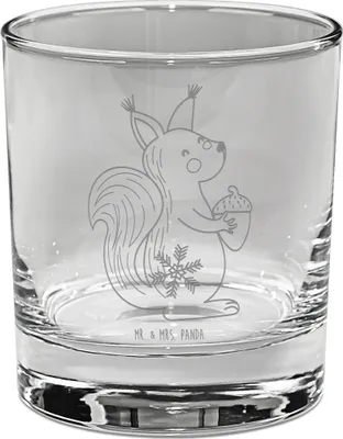 Produktbild von Mr. & Mrs. Panda Tumbler Eichhörnchen Weihnachten - Transparent - Geschenk, Glas, Neujahr, Weihnachtsgruß, Whiskey Becher, Guten Rutsch, Frohe, Vogel, Whiskyglas