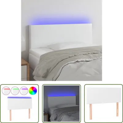 Produktbild von The Living Store LED Kopfteil Weiß 90x5x78/88 cm Kunstleder