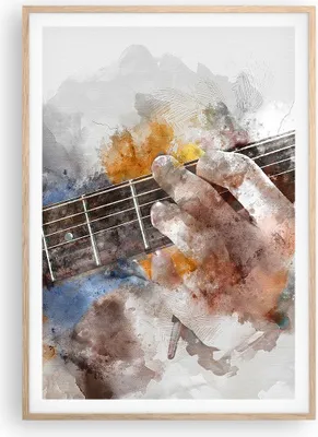 Produktbild von Gerahmtes Poster - Rahmen in heller Eiche - Gitarre Musik - 70x100 cm - Wand Bild - Wanddeko - Wandbilder - Kunstposter - Wandposter - Bilderrahmen - Bilder - Kunstdruck - Wandbild - P2NPA70x100-3448