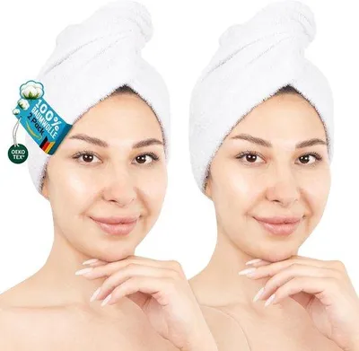 Produktbild von Hammetex Haartuch-Set, 2 Stück, mit Kordel, 100% Baumwolle