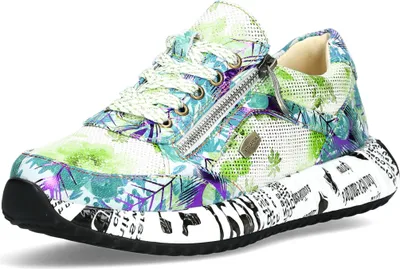 Produktbild von Laura Vita Damen Sneaker Reißverschluss Halbschuh Schnürung Burton 1123, Größe:39 EU, Farbe:Grün