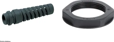Produktbild von WISKA Verschraubung mit Biegeschutz und Gegenmutter M32x1,5 lang Polyamid (PA) Gewindelänge 15,0mm - 1 Stück
