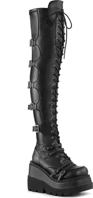 Produktbild von SHAKER-350 Damen Boots von DemoniaCult, Schwarz EU 35, US 5