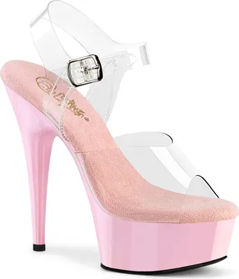 Produktbild von DELIGHT-608 y Pleaser Damen High-Heels Plateausandaletten transparent babypink