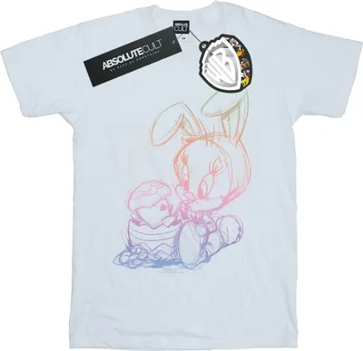 Produktbild von Looney Tunes - "Tweety Pie Easter Egg Sketch" T-Shirt für Damen BI32466 (XXL) (Weiß)