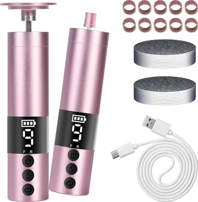 Obrázek produktu pro (růžově zlatá)Elektrický odstraňovač mozolů - 9 rychlostí, 30 brusných kotoučů, včetně pilníku na chodidla a leštičky na nehty, dobíjecí pro popraskané paty a tvrdé mozoly,