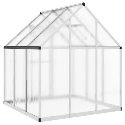 Image de vidaXL Serre avec cadre de fondation argenté 169x169x195 cm Alu