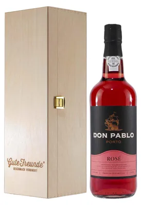 Produktbild von Don Pablo Portwein -ROSÉ- mit Geschenk-Holzkiste