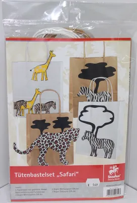 Produktbild von Bastelset Papiertüten 5er Safari 18x8x22cm