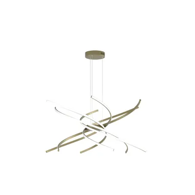 Immagine prodotto di Sospensione Moderna Tornado Alluminio Oro Brunito Led 69W D.80Cm Luce Calda