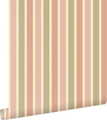 Produktbild von ESTAhome Tapete Streifen Terrakottarosa und Grün 50 x 900 cm