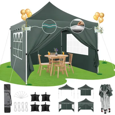 Produktbild von Partyzeltt – Pavillon – Festzelt – Gartenzelt – Überdachung – Pop-up-Zelt – Mit 4 Seitenwänden – 3,05 x 3,05 m