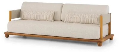 Immagine prodotto di Divano da giardino a 3 posti, moderno, beige, con cuscini, elegante, di stile e confortevole