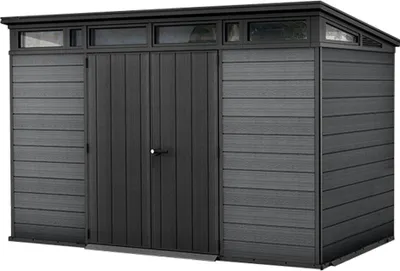 Produktbild von Keter Cortina 117 Gartenhaus - 342x218x226cm - Kunststoff - Grau - Evotech - wetterfest + wartungsfrei