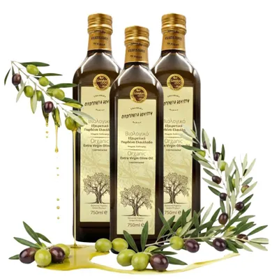 Zdjęcie produktu dla Voliotis | Oliwa z oliwek 3x750 ML - Niska kwasowość - Niefiltrowana - Extra Virgin - Zielonkawy kolor - z Grecji - EVO - Szklana butelka
