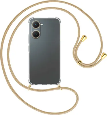 Produktbild von Handykette Backcover-Schutzhülle mit Band (Metall goldfarben) für vivo Y03 4G - caramel