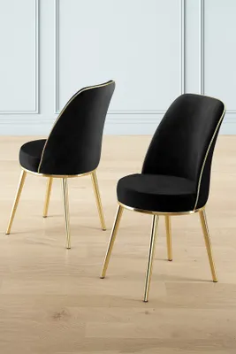 Immagine prodotto di Skye Decor, Pefa - Nero, Oro, Set di sedie (2 pezzi), Nero, Struttura: 100% METALLO, 45 x 91 x 42 cm
