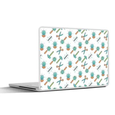 Produktbild von MuchoWow® Laptop Aufkleber Sticker Cover Schere - Bleistift - Schablonen 25x18 cm - Laptop-Deko