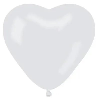 Immagine prodotto di Palloncini a forma di cuore bianchi dai colori pastello, 15 cm, 100 pezzi - Godan