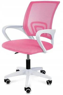 Produktbild von Ergonomischer Bürostuhl Mesh Rose/Weiß, Drehstuhl höhenverstellbar, Armlehnen, Homeoffice, Gaming, komfortabel & stabil, Kinderzimmer