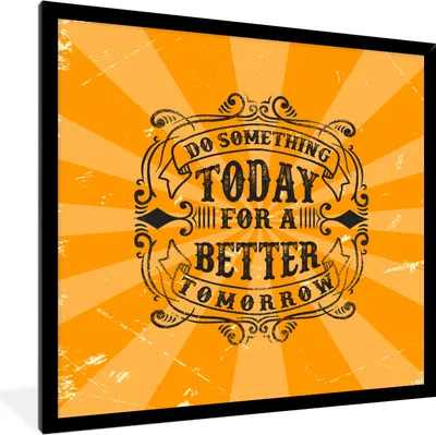 Produktbild von MuchoWow® MuchoWow® Gerahmtes Poster Jahrgang - Gestaltung - Text 40x40 cm - Poster mit zchwarzem Bilderrahmen - Mit Rahmen - Wanddekoration Schlafzimmer