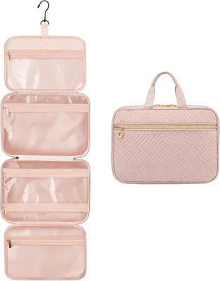 Image de Trousse de toilette femme LOVEVOOK étanche Grande avec crochet rotatif 360° Rose
