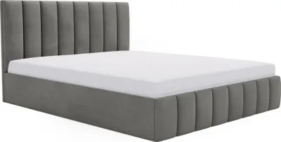 Produktbild von FEDVE Polsterbett Doppelbett Stetten Schlafzimmer Bett Bettkasten 180x200 cm Grau (Magic Velvet 2217)