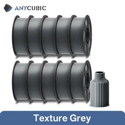 Zdjęcie produktu dla Filament do drukarek 3D – PLA – opakowanie 10 kg – do drukarek 3D typu FDM – szary teksturowany