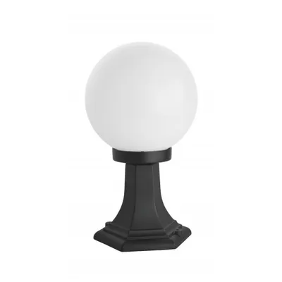 Zdjęcie produktu dla Lampa ogrodowa kula biała lub dymiona 20 cm 1xE27 czarna IP43 SU-MA KULE K 4011/1/K 200