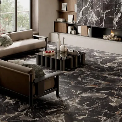 Imagen del producto de CASA39. Gres porcelánico con efecto mármol, color Oro, dimensiones 40x60 cm. Fabricante: La Fabbrica. Colección: Ava. Diseño: Venezia