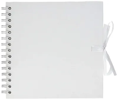 Spiralalbum für Scrapbooking, 40 Blatt Kraftpapier, 20 x 20 cm, Weiß