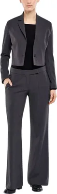 Produktbild von Sarah Pacini Damen Blazer Grau Wolle kurze Jacke S