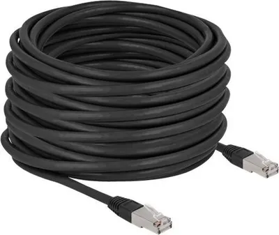 Immagine prodotto di Delock - Cavo patch - da RJ-45 (M) a RJ-45 (M) - 20 m - 7 mm - S/FTP - CAT 6a - senza alogeni, per esterni - Nero
