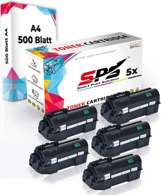 Produktbild von Druckerpapier A4 + 5x Multipack Set Kompatibel für Kyocera Ecosys P 2040 DN/KL3 (1T02RY0NL0/TK-1160) Toner Schwarz