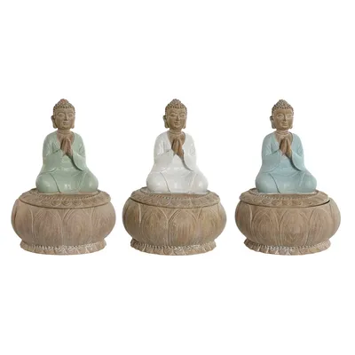 Produktbild von Deko-Figur Home ESPRIT Weiß grün türkis Orientalisch 11 x 11 x 15 cm (3 Stück)