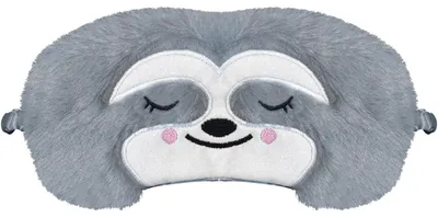 Produktbild von Lustige Schlafmaske mit Faultier-Print, niedliche Schlafmaske mit Tiermotiven, weiche Plüsch-Schlafmaske, Reise-Schlafmaske, Augenschutz für Kinder, Erwachsene, Mädchen, Jungen und Frauen (Faultier, Grau)