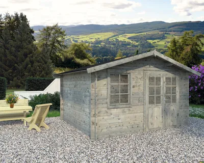 Produktbild von Gartenhaus Palmako Klara 10,4 m² 424 x 350 cm Tauchgrundiert grau