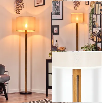 Produktbild von Schiavonea Stehlampe aus Holz/Metall und Schirm aus Stoff