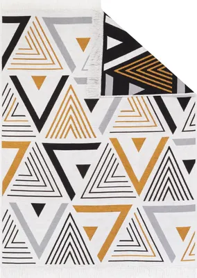 Obrázek produktu pro Tapiso koberec AZTECA moderní třásněmi šedá oranžová černá obývací pokoj 160 x 230 cm