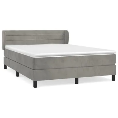Produktbild von vidaXL Boxspringbett mit Matratze Hellgrau 140x190 cm Samt