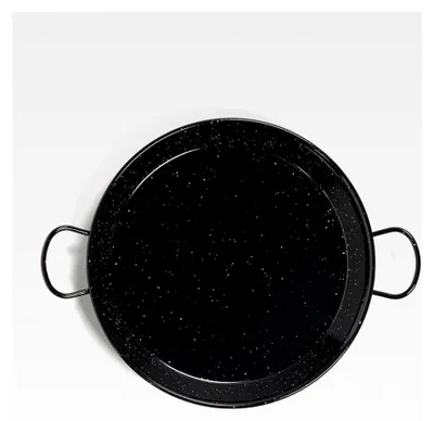 Produktbild von Pfanne 10 cm, emaillierter Edelstahl, Paella-Pfanne, Schwarz 32 cm