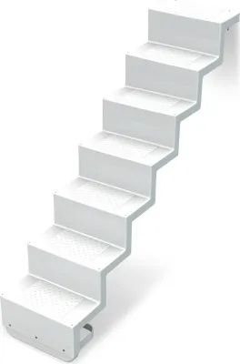 Immagine prodotto di Scala ELEGANZ 80 fissaggio del bordo a 6 gradini per installazione universale in poliestere, colore:bianco