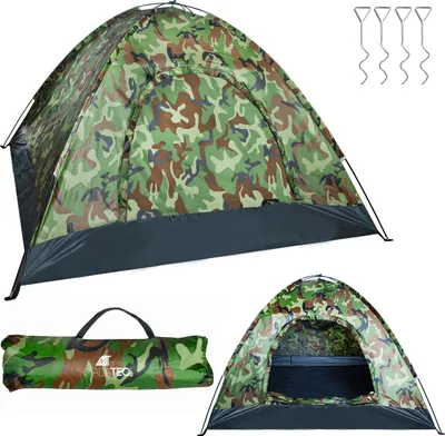 Produktbild von 4 Personen Zelt 190x190x125 cm Kuppelzelt Wasserdicht Tasche 10140