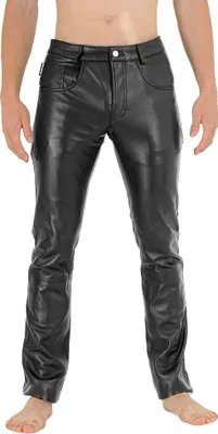 Produktbild von Bockle® NEW 411 Lamb Leather Pants Lamm Lederhose für Herren schwarz, W36/L36