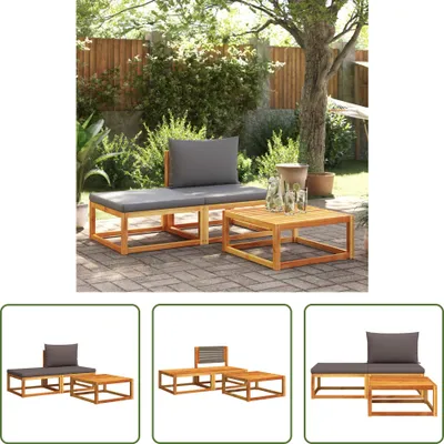 Produktbild von The Living Store 3-tlg. Garten-Sofagarnitur mit Kissen Massivholz Akazie